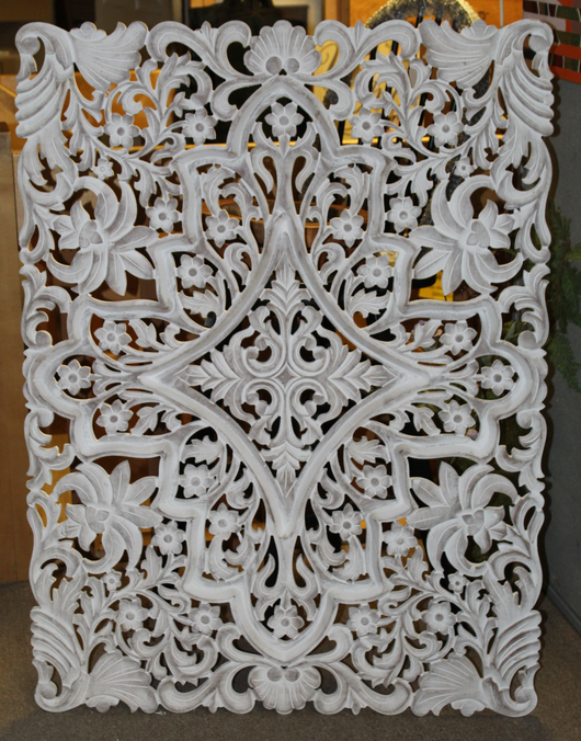 White Washed Carved Wall Hanging