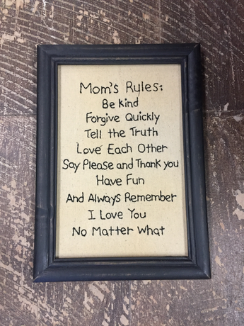 Mom Rules Sign