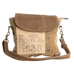 VIN 1930 WITH LEATHER STRAP CROSSBODY| Recycled Canvas Bag