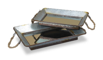 Mirror Trays with Rope Handles