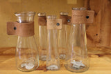 Glass Vases with Leather Tag