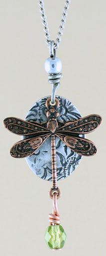 copper dragonfly necklace