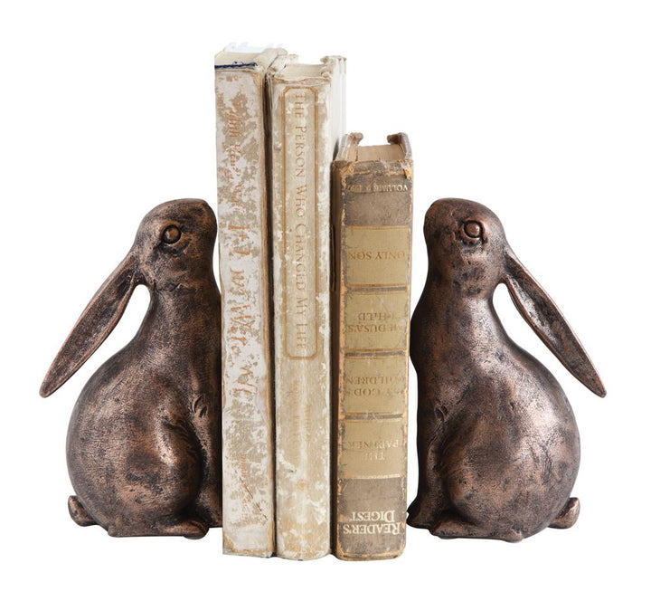 Resin Bunny Bookends, Set of 2