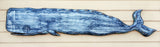 60" Wooden Whale Carving - Light Blue